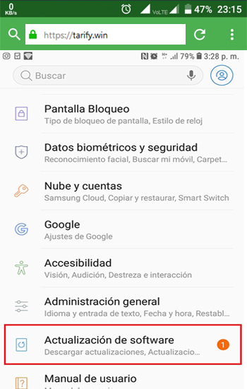 Actualizar Android o iOS