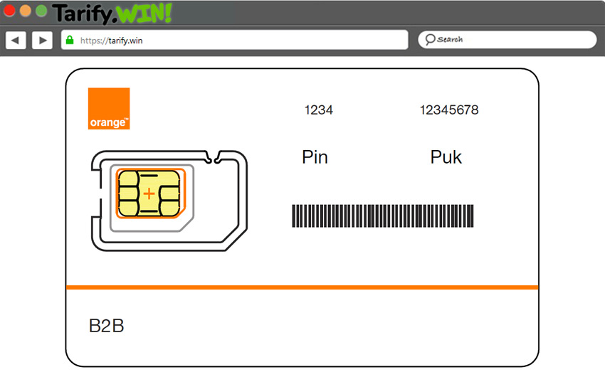 Ejemplo tarjeta SIM código PUK