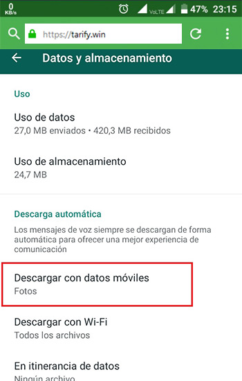 Evitar que los archivos de los grupos de WhatsApp se descarguen