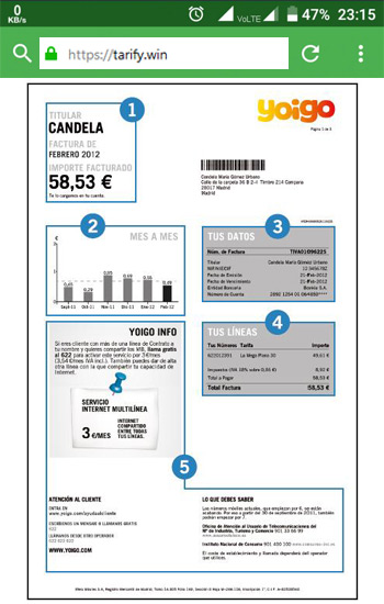 Factura Yoigo Ejemplo